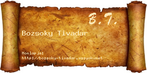 Bozsoky Tivadar névjegykártya