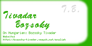tivadar bozsoky business card